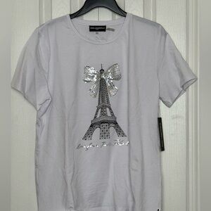 Karl Lagerfeld White Graphic Tee, NEW, size L or XL available